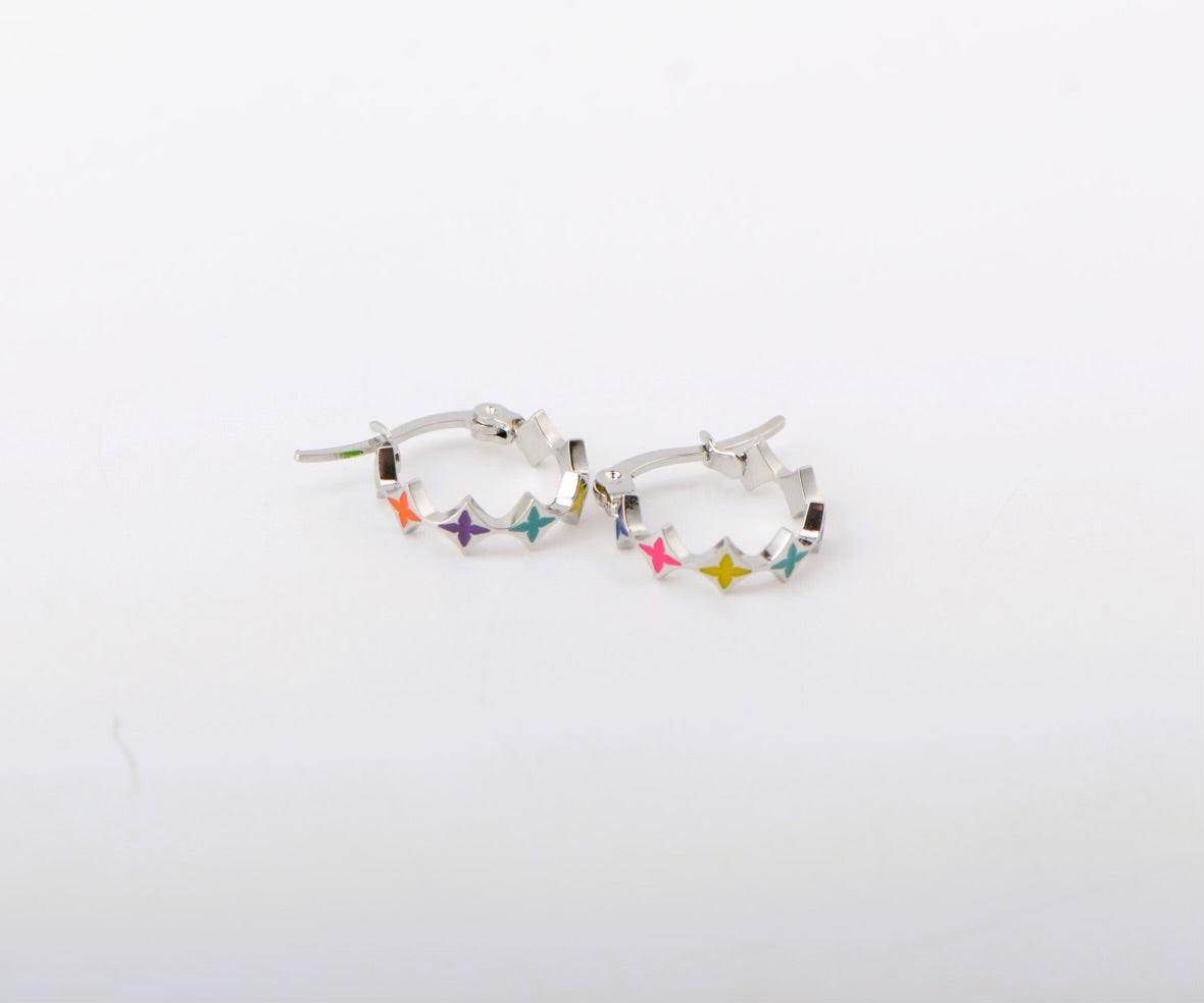 4 Point Hoop Earrings