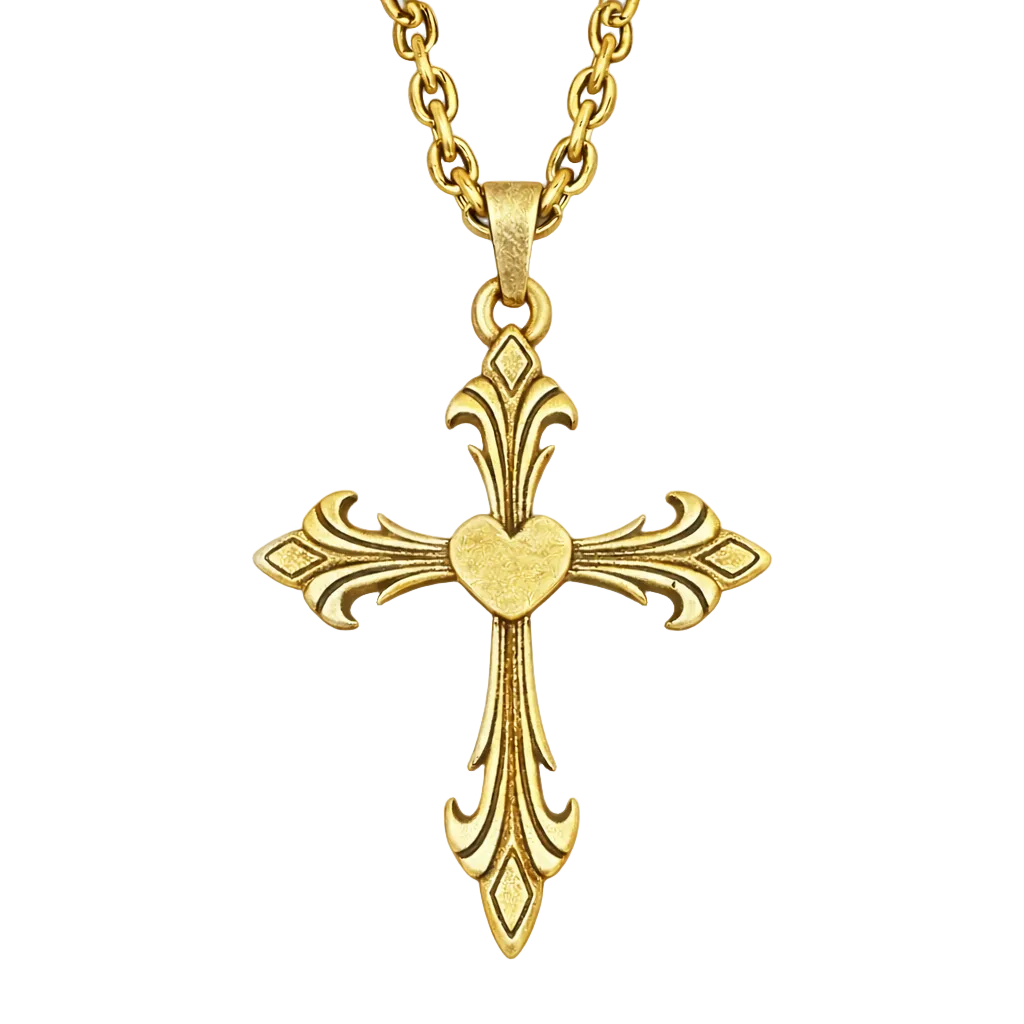 Heartburst Cross Necklace