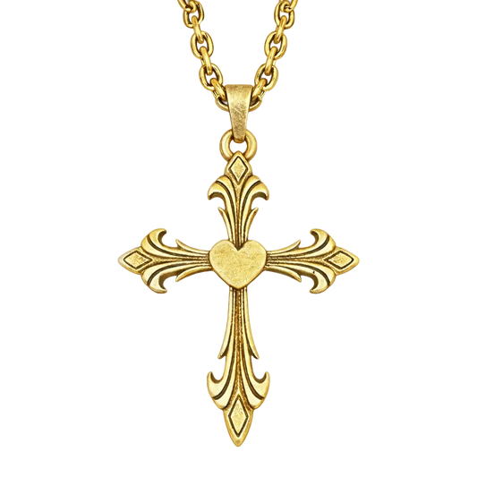 Heartburst Cross Necklace