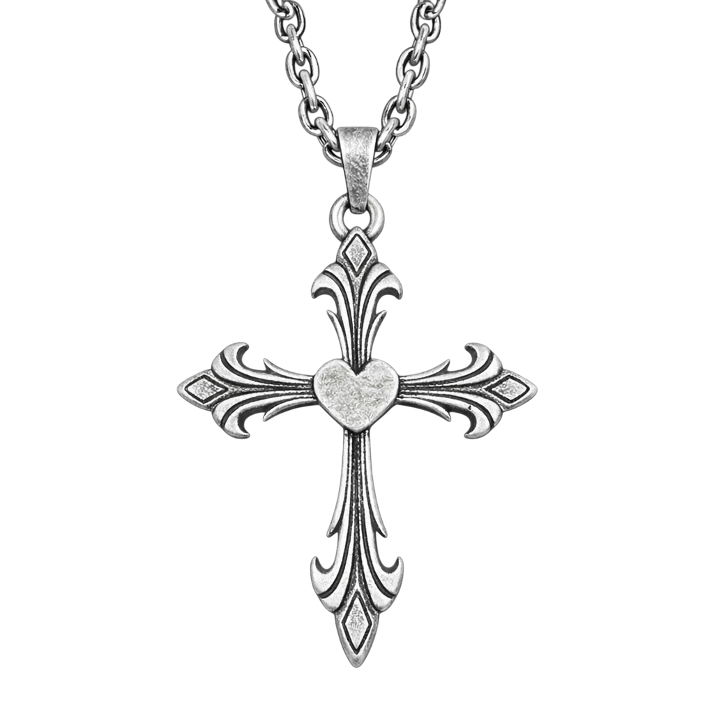 Heartburst Cross Necklace